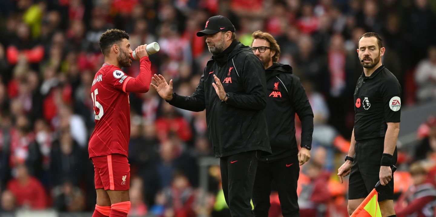 Oxlade-Chamberlain, Fabinho, Klopp, Liverpool