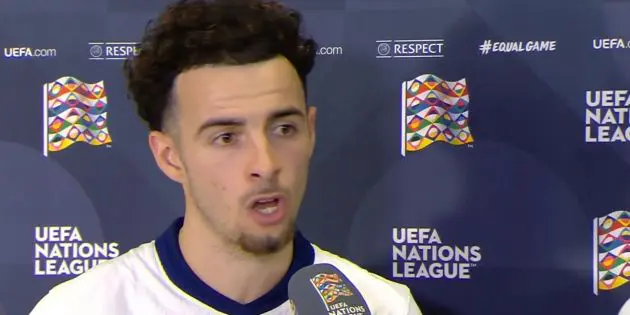 Curtis Jones speaks after England debut