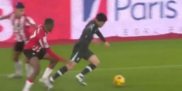 Wataru Endo in action for Liverpool against Southampton