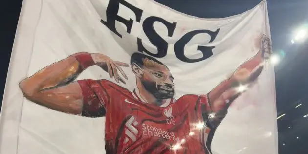 Liverpool fans new flag for Mo Salah