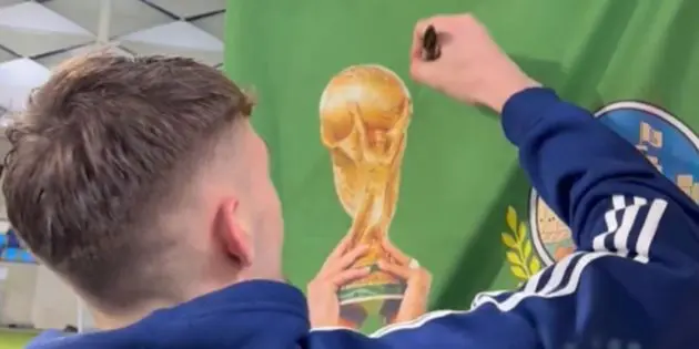 Conor Bradley signs Cafu-inspired Northern Ireland flag