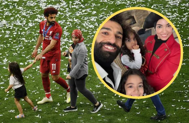 Liverpool forward Mo Salah with his family.
