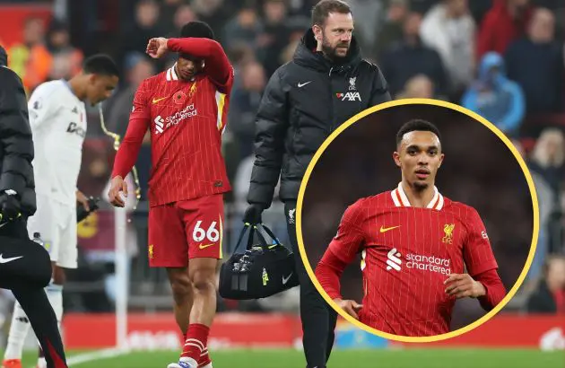Trent Alexander-Arnold substituted from Aston Villa game with injury.