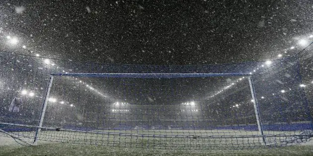 Goodison Park covered in snow amid weather warning before Liverpool play Everton