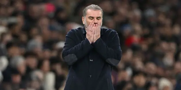 Ange Postecoglou watches Tottenham in anguish