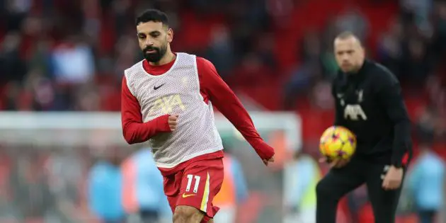 Mo Salah trains for Liverpool