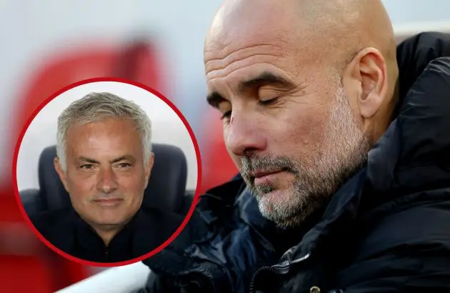 A smug Jose Mourinho and disappointed Pep Guardiola.