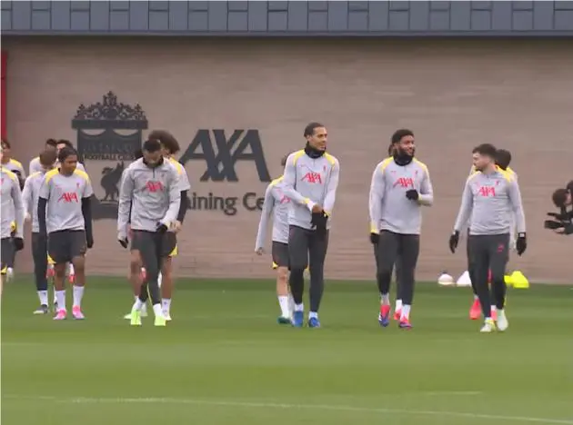 Diogo Jota and Federico Chiesa were seen in training for Liverpool on Thursday