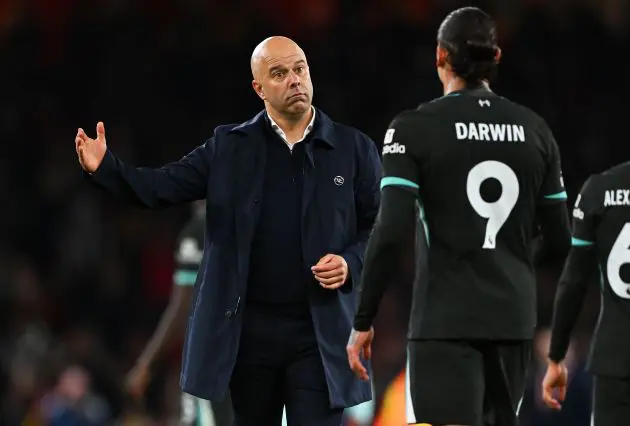 Arne Slot was telling Darwin Nunez not to drop too deep against Girona