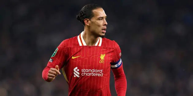 Virgil van Dijk in action against Tottenham