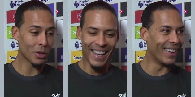 Virgil van Dijk left laughing after question