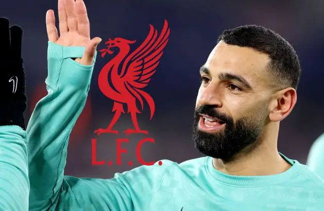 Mo Salah warms up ahead of Liverpool v West Ham.