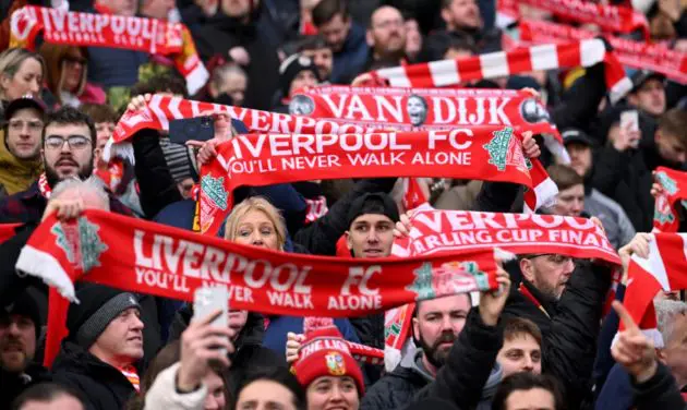 Liverpool fans sang 'We're gonna win the league' at the end of the 2-0 win over Man City