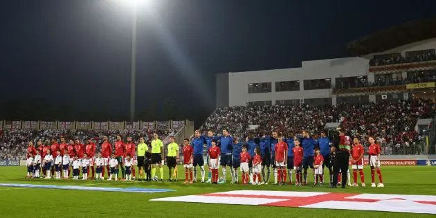 England and Malta play each other in Malta