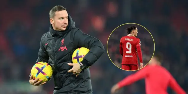 Pep Lijnders coaches Liverpool at Anfield