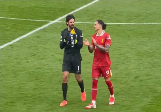 Alisson ensured that Darwin Nunez felt the love after Liverpool's win over Southampton