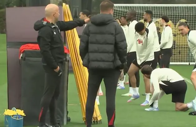 Ryan Gravenberch trained with Liverpool on Monday ahead of the Merseyside derby