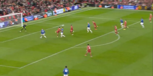 Curtis Jones's clearance against Everton