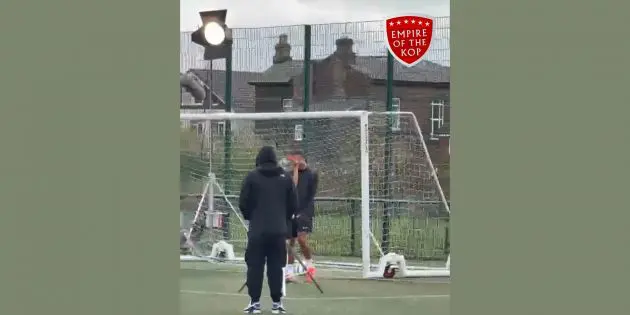 Virgil van Dijk with a camera crew in Anfield