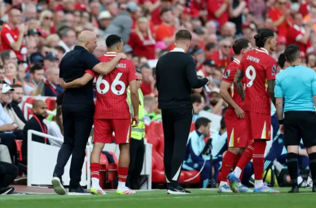 Arne Slot has no regrets about bringing on Trent Alexander-Arnold against Arsenal