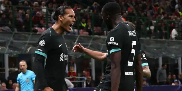 Ibou Konate with Virgil van Dijk