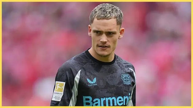 Florian Wirtz looks on during Leverkusen match.
