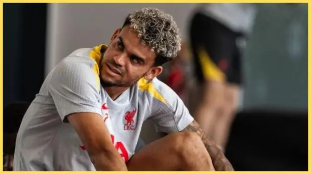 Luis Diaz in training for Liverpool