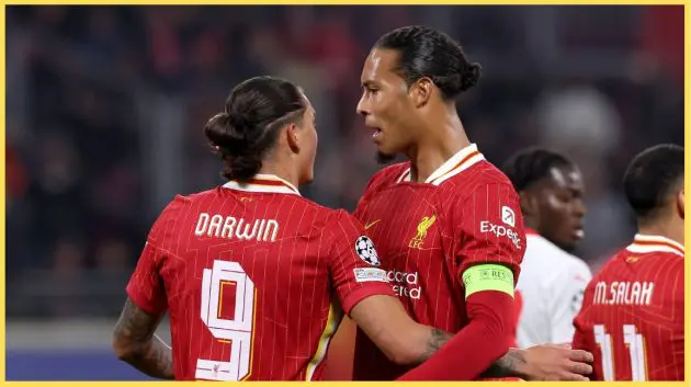 Darwin Nunez and Virgil van Dijk put in extra work after the end of Liverpool's training session in Tokyo