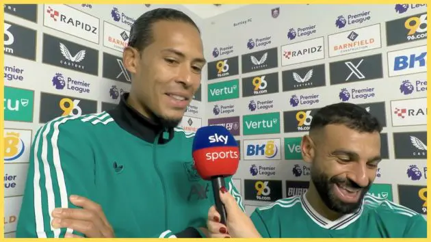 Virgil van Dijk and Mo Salah speak after Burnley