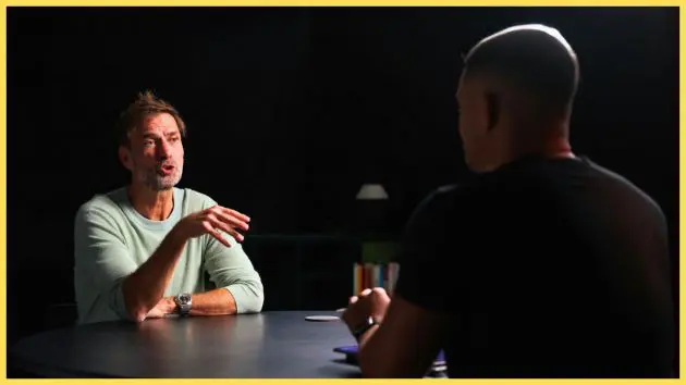 Jurgen Klopp speaks with Steven Bartlett