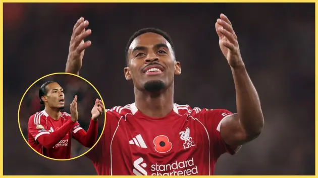 Virgil van Dijk was seen high-fiving Ryan Gravenberch after Liverpool's win over Aston Villa