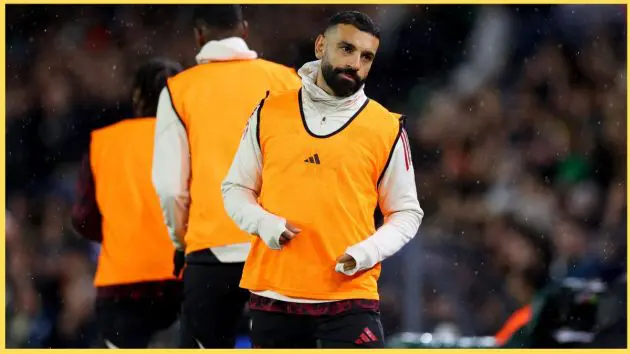 Mo Salah on the pitch at Elland Road