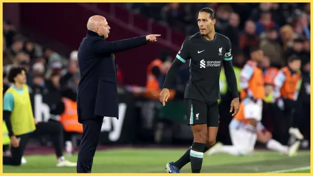 Virgil van Dijk has hit out over the 'disrespect' which has been shown to Arne Slot