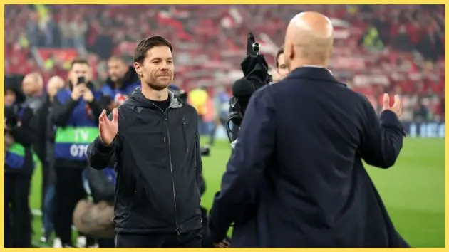 Xabi Alonso and Arne Slot at Anfield