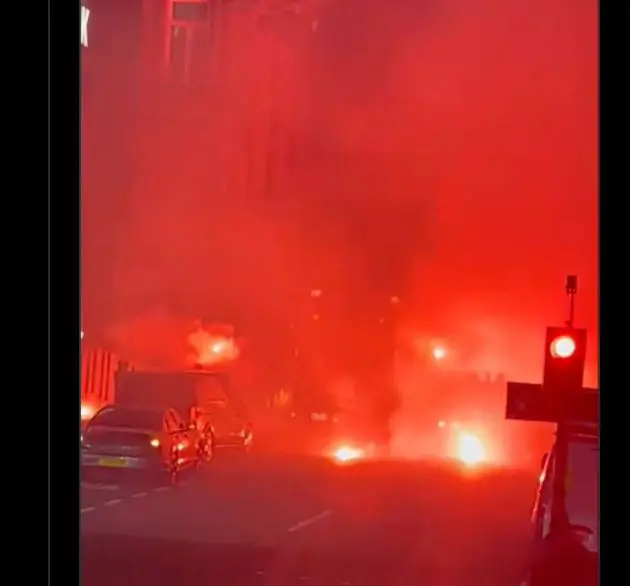 Galatasaray fans in Liverpool City Centre have caused a stir