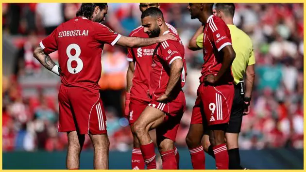 Mo Salah went off with a hamstring injury in Liverpool's game against Crystal Palace