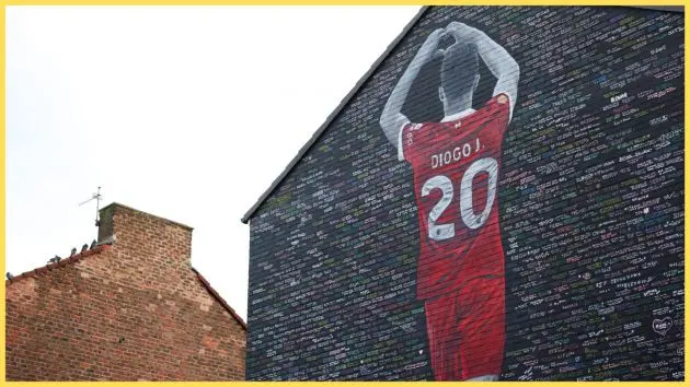 A mural in tribute to Diog Jota near Anfield