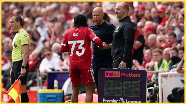 Arne Slot's substitution of Rio Ngumoha was roundly booed by fans at Anfield