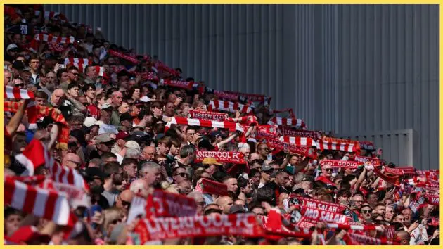 Liverpool fans sing You'll Never Walk Alone prior to kick-off at Anfield