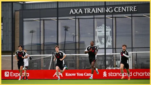 Liverpool players are put through their paces at the AXA Training Centre