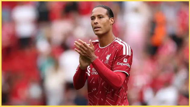 Virgil van Dijk applauds Liverpool fans at Anfield