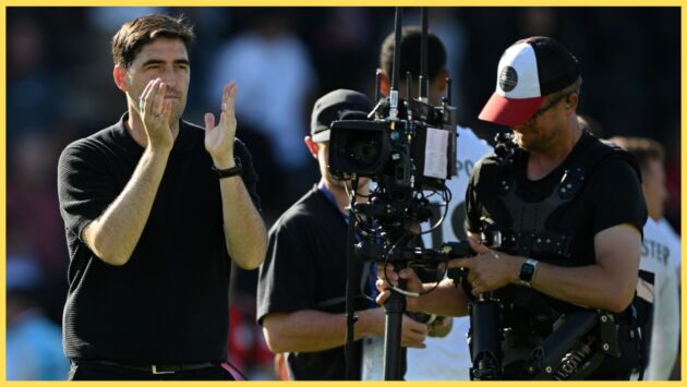 Andoni Iraola applauds after Liverpool's win over Bournemouth