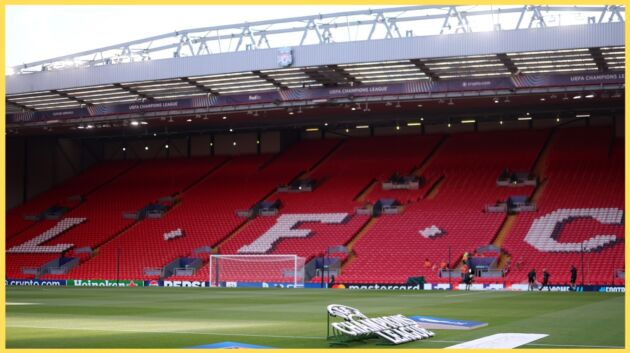 A picture of the Kop before a Champions League game